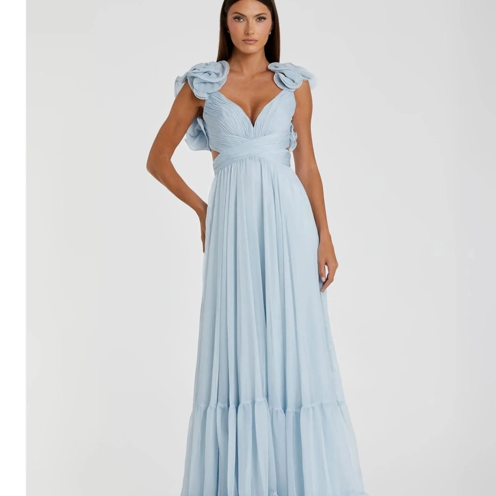 Mac Duggal Light Blue Maxi Dress